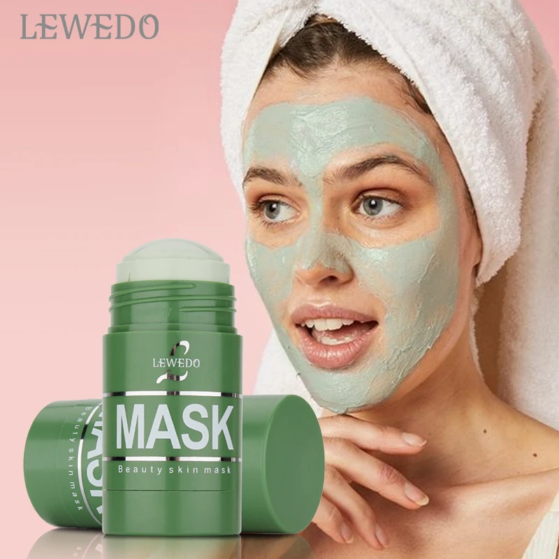 

LEWEDO Cleansing Solid Mask 40g Purifying Clay Stick Green Tea Mask Acne Treatment Oil Control Whitening Face Care