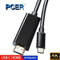 pcer usb c to hdmi cable 4k type c hdmi thunderbolt3 converter usb type c to hdmi for macbook huawei mate 30 usb c hdmi adapter