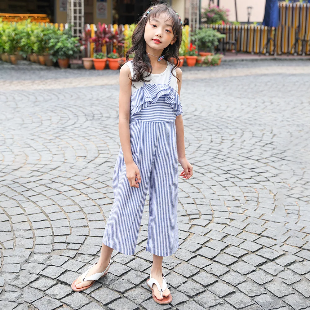 Летний костюм без рукавов для девочек детская одежда из 2 предметов