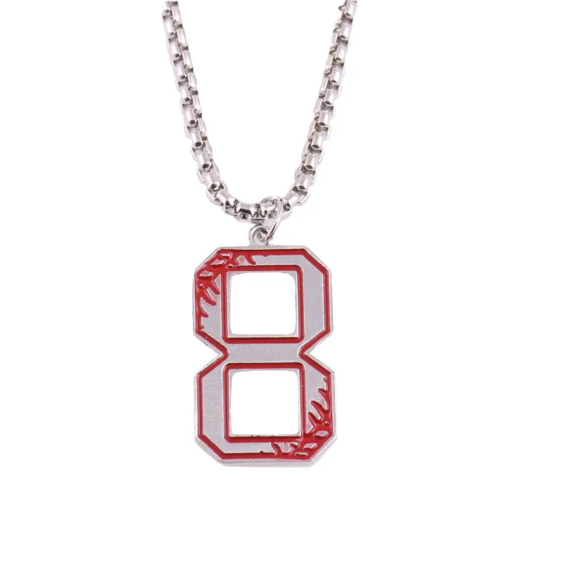 

0-9 Number Baseball Pendant Necklace For Men Fashion Stainless Steel Charm Chain For Men Choker Basketball Digital Necklaces
