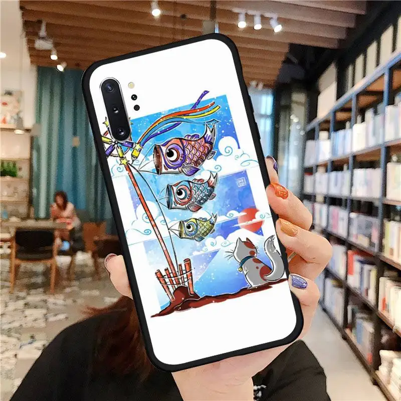 

Fish banner japanese festival fun customs Phone Case For Samsung A50 A51 A71 A20E A20S S10 S20 S21 S30 Plus ultra 5G M11 cover