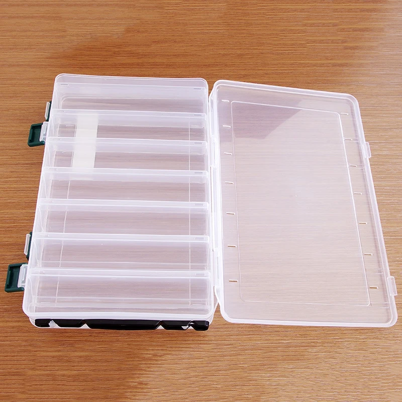 

Fishing Box Lightweight Transparent Double Sided Plastic Baits Lure Holder Boxes Fly Fishing Tackle Case Container Storage