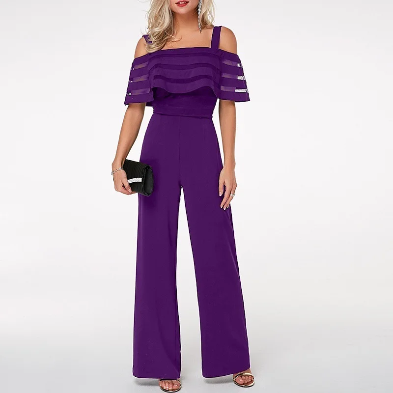 Комбинезон большого размера с длинными широкими штанинами черный комбинезон