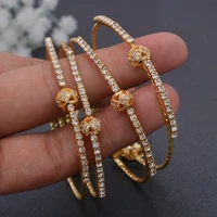 4pcsset gold color copper baby bangles for kids cild dubai israel jewelry gold bracelet ring boys children arab birthday gifts