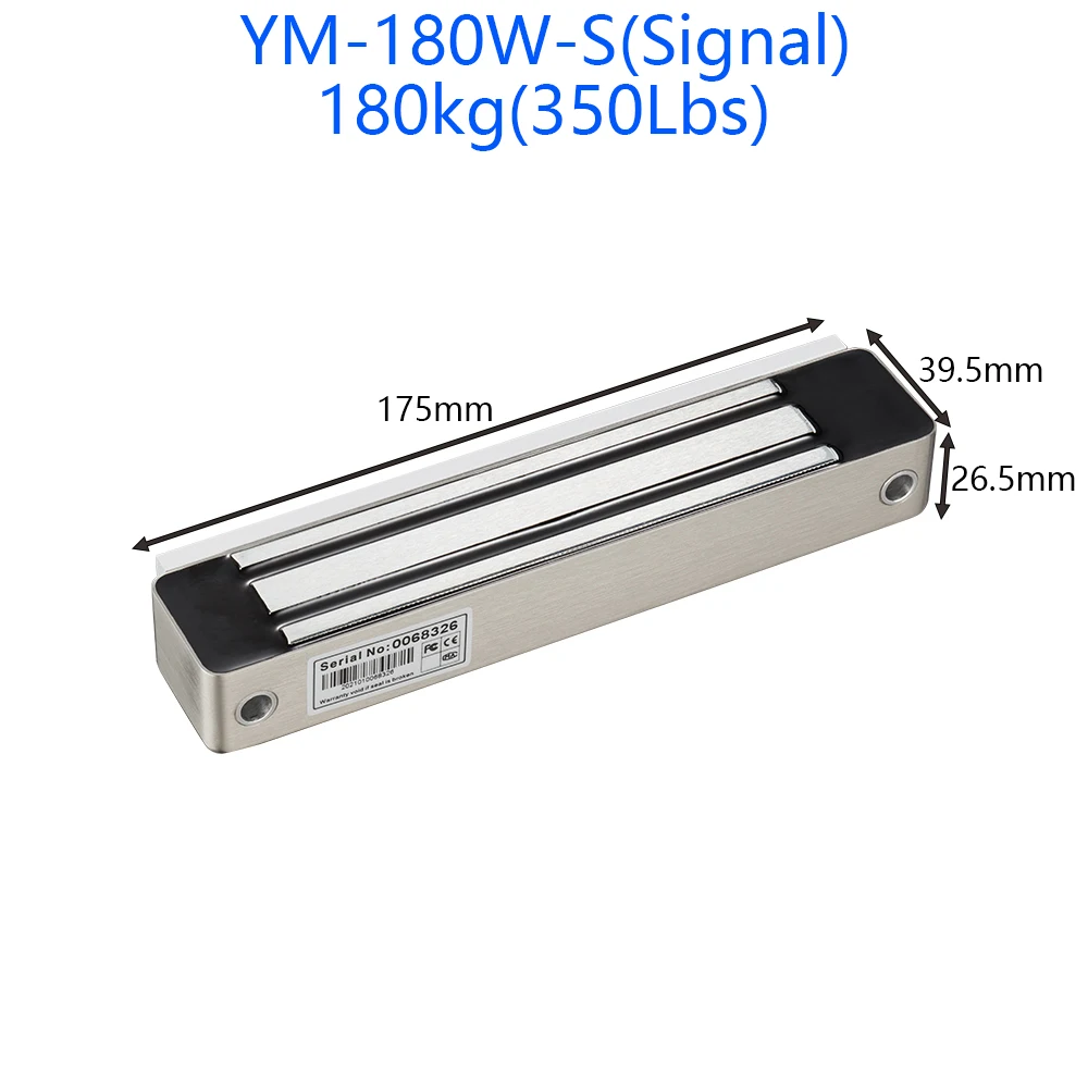 

YILIN YM-180W-S YM-280W-S Single Door Magnetic Lock(Waterproof) for glass door, wooden door, small size door, easy to install