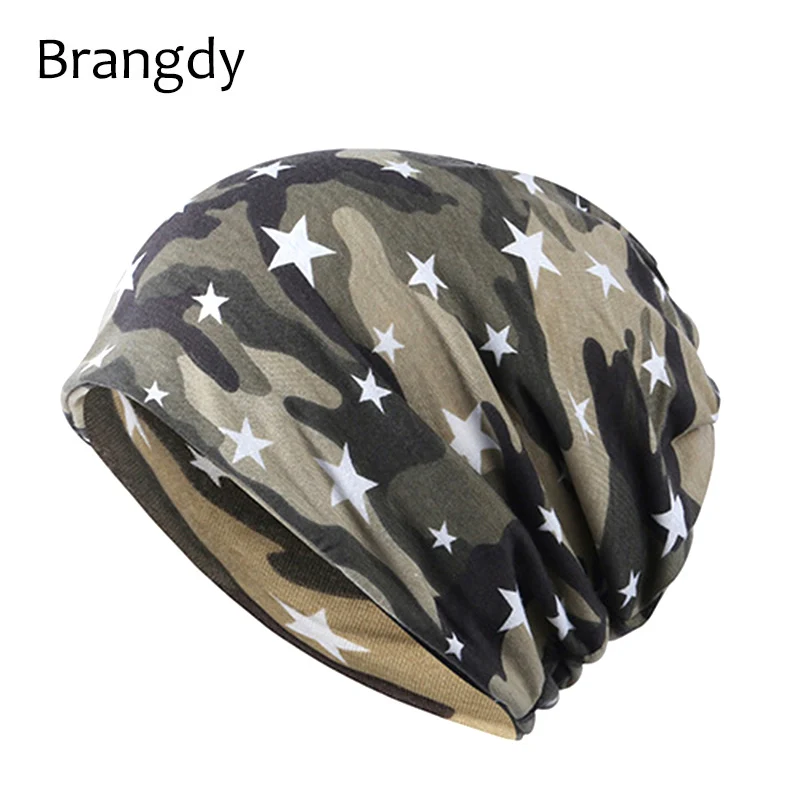 Зимняя женская хлопковая шапка с принтом звезд облегающие шапки для женщин шарф