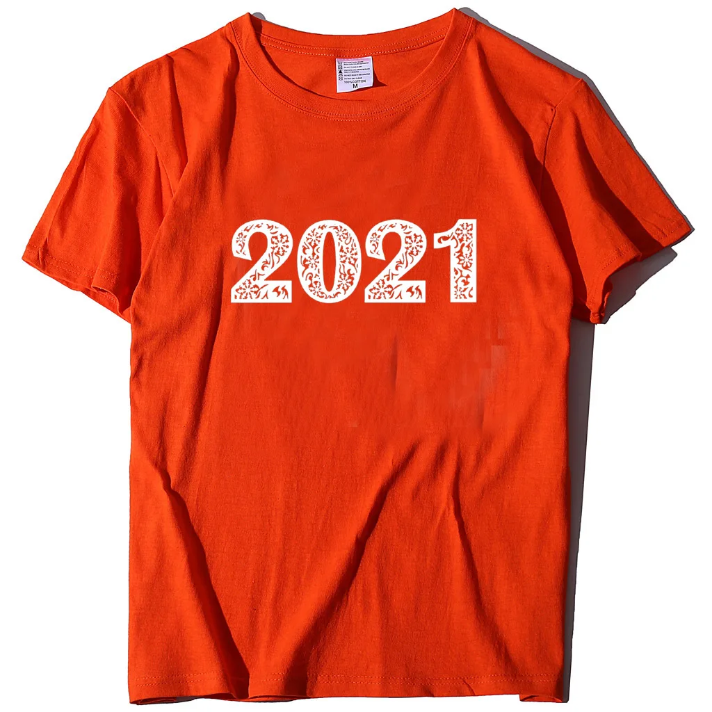 

Summer new style 2021 printing casual all-match loose fashion large size round neck T-shirt