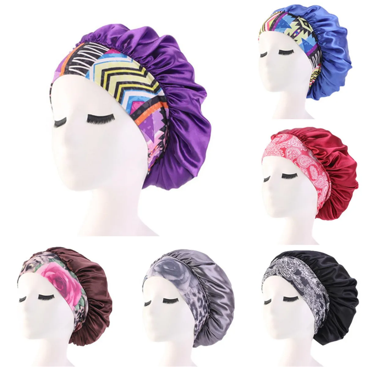 

1PC Women Waterproof Bath Shower Hat Reusable Sleep Hair Head Cover Salon Cap