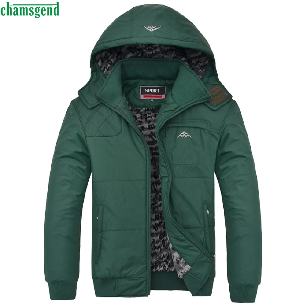Chamsgend мужское зимнее пальто размера плюс парка с длинным рукавом и отложным