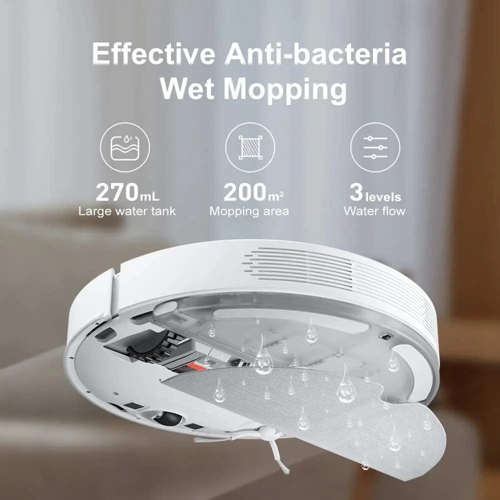 Dreame D9 Robot Vacuum and Mop Cleaner, Lidar Navigation Robot Vacuum Sweep and Mop 2-in-1, 3000Pa Strong Suction Power