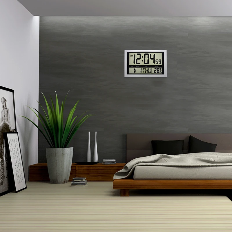 JIMEI H810 простые цифровые настенные часы с перемычками ЖК дисплей большой номер