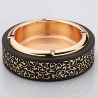 unique ashtray round cigarette ash tray pu leather antique vintage home decor tabletop cigar ashtrays for club ktv hotel office