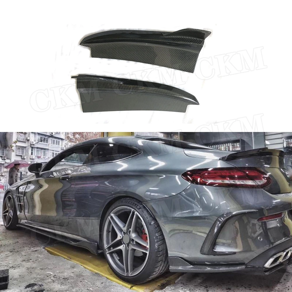 Углеродное волокно заднего бампера для губ разветвители фартуки для Mercedes Benz C class W205 C205 C63- CupWings стайлинга автомобилей