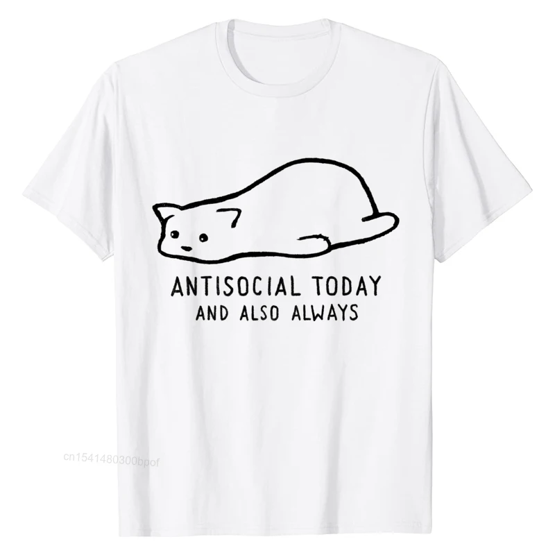 

Casual Punk T Shirt For Male Antisocial Today And Also Always TShirts New Arrival Goth Adult Summer Men's T Shirt Customized