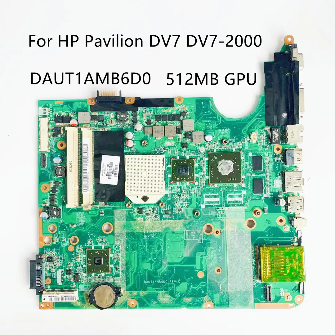 

509404-001 Laptop Motherboard For HP Pavilion DV7 DV7-2000 DAUT1AMB6D0 Socket S1 DDR2 512MB GPU