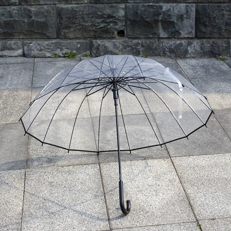 Новые Модные Портативные полуавтоматические Прозрачные зонтики для защиты от