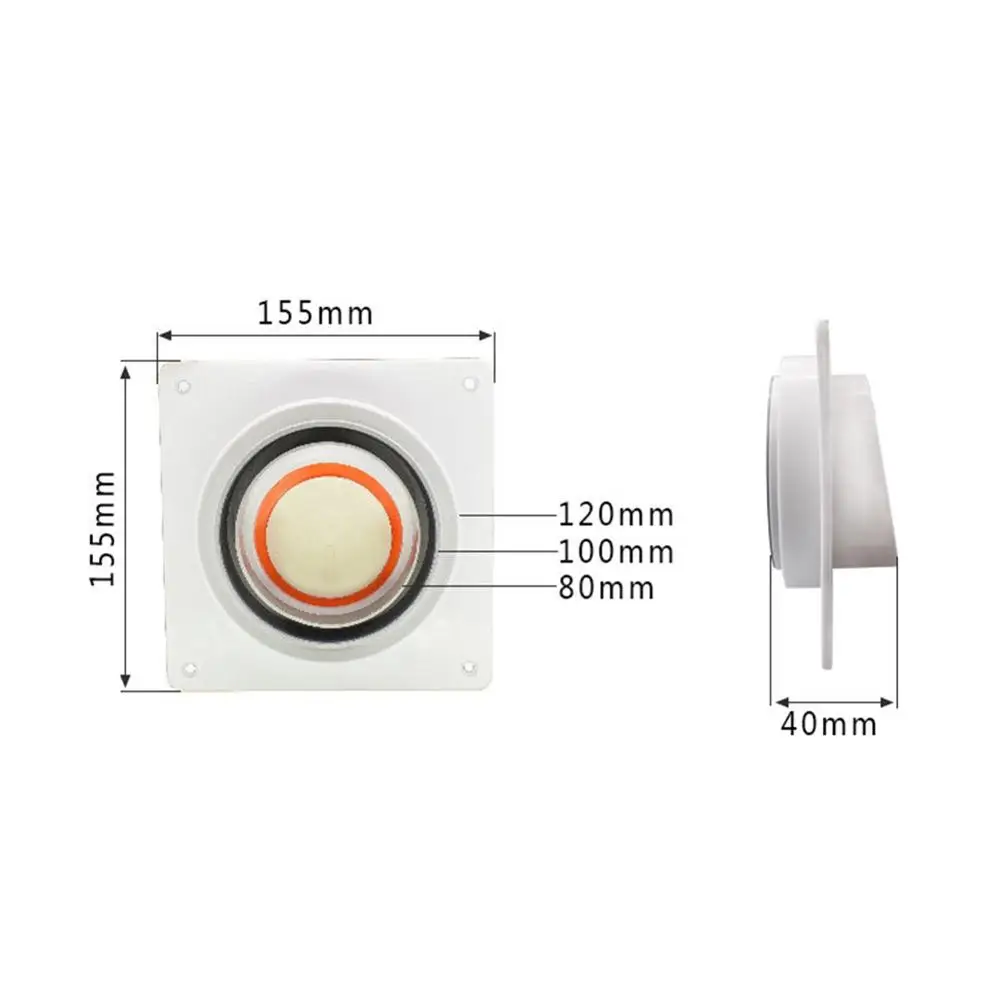 

Practical Duct Connector Flange Plastic for Heating Cooling Ventilation System Draft Blocker Damper Fan Vent Draught Shutter