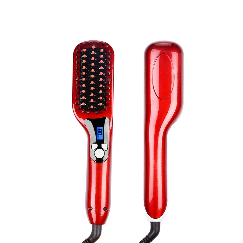 Бесплатная доставка керамическая щетка для выпрямления волос ЖК расческа