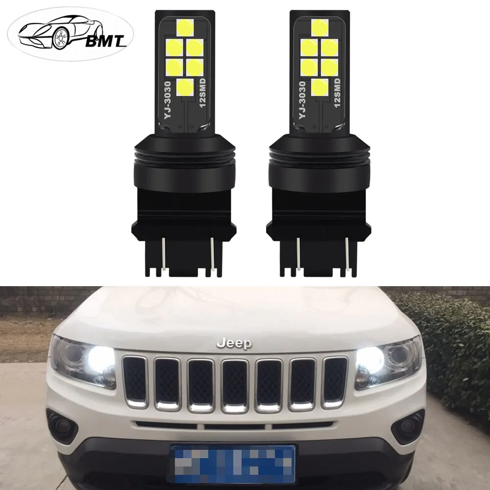 BMT 1400 люмен ксенон белый 12-SMD 3157 3357 3457 4114 3156 T25 светодиодный лампы для 2011- Jeep Compass для Габаритные огни