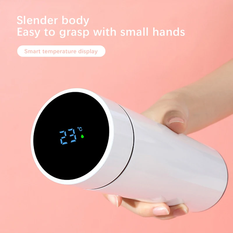 

Portable High-End Stainless Steel Vacuum Cup Creative Smart Insulation Bottle Student High-Value Accompany Bring Own Thermos Mug
