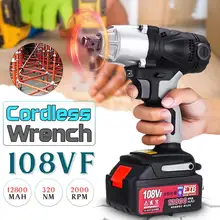 108VF 320N/m 12800mA Электрический Аккумуляторный ударный гайковерт электрическая дрель инструмент с 1x батареей ручная дрель установка электроинструменты