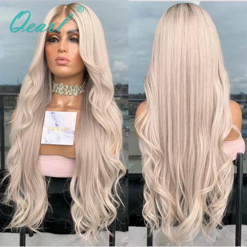 

Transparent Lace Front Wig Platinum Ash Blonde Frontal Wigs for Women Human Hair 13x4/13x6 Natural Wave REmy Hair 150% Qearl