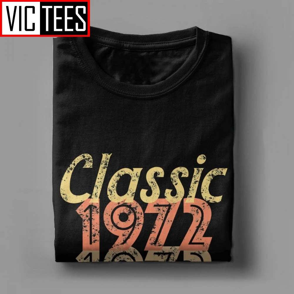 Мужская Винтажная футболка в стиле ретро 1972 хлопковая Веселая топы 47 лет с