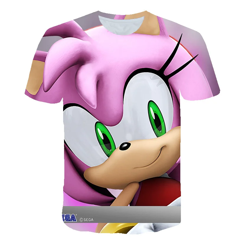 

Летняя новая футболка Sonic, одежда для маленьких мальчиков и девочек 14 лет, детская одежда с 3D принтом, летние рубашки, модные рубашки для дево...