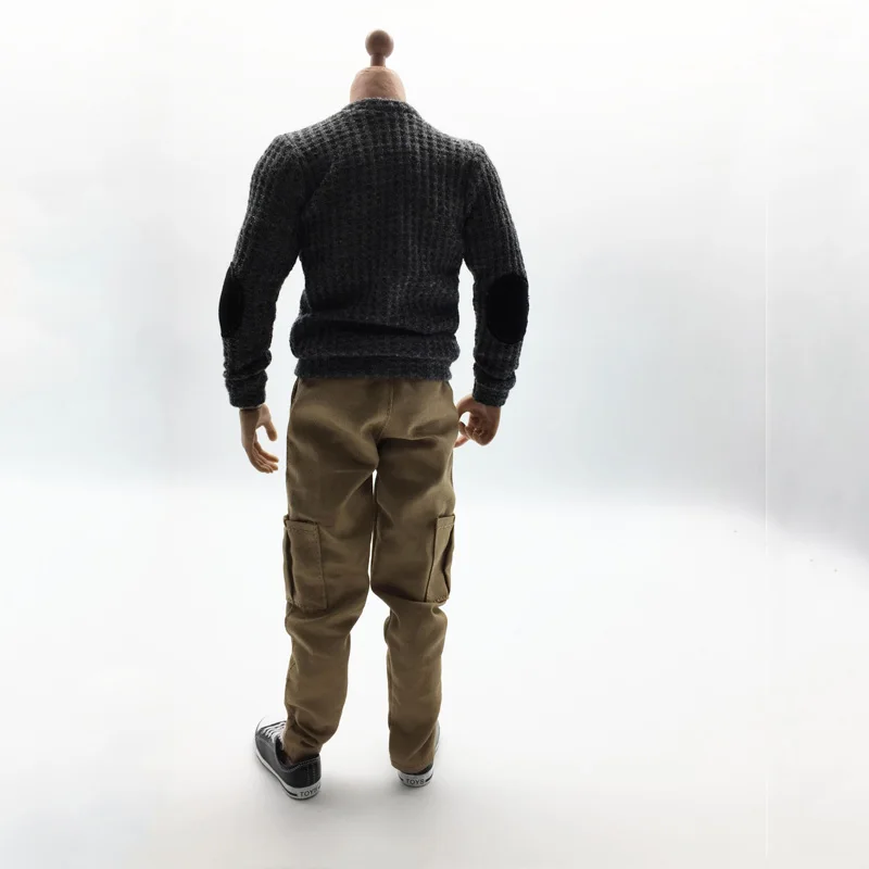 

1/6 Scale Male Sweater T-shirt Elbow patch pants shoes model for 12 inches Man Action Figure Accessory