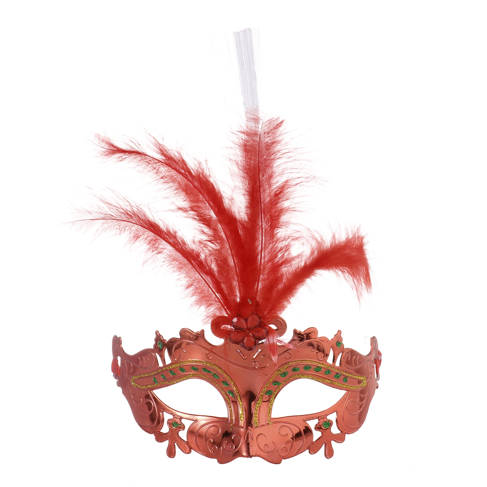 

Женская светящаяся маска на Хэллоуин, волшебная пушистая цветная легкая самозавязывающаяся маска, модная маска с перьями, реквизит, аксесс...