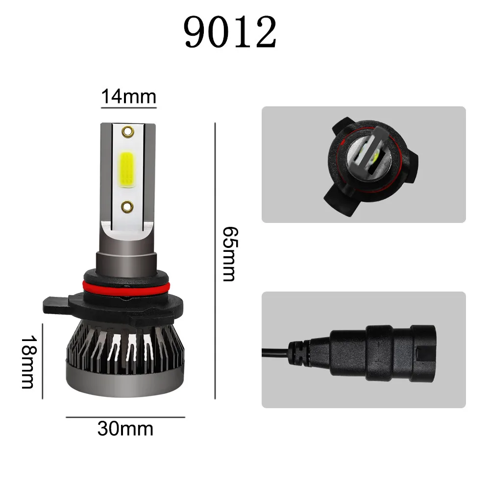 Mini1 2 шт./компл. автомобильных фар Светодиодные лампы 12v 36w h1 h4 h7 h11 9005 9006 9012 с 6000K холодный белый свет COB чип Автомобильный светильник лампочка