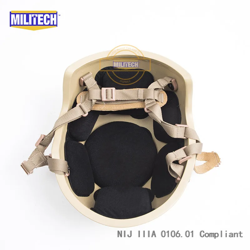 

MILITECH Bulletproof Helmet DE Size M/L NIJ Level IIIA 3A FAST Infantry High Cut Aramid Ballistic Helmet With 5 Years Warranty