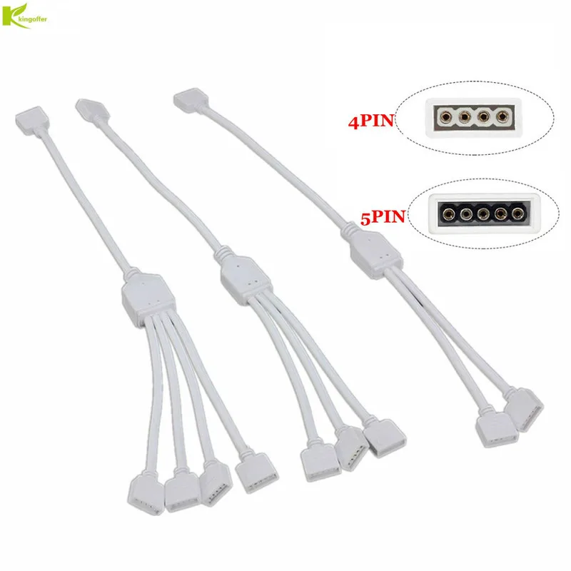 4 контактный 5 коннектор RGB концентратор RGBW от 1 до 2 3 разветвитель Женский