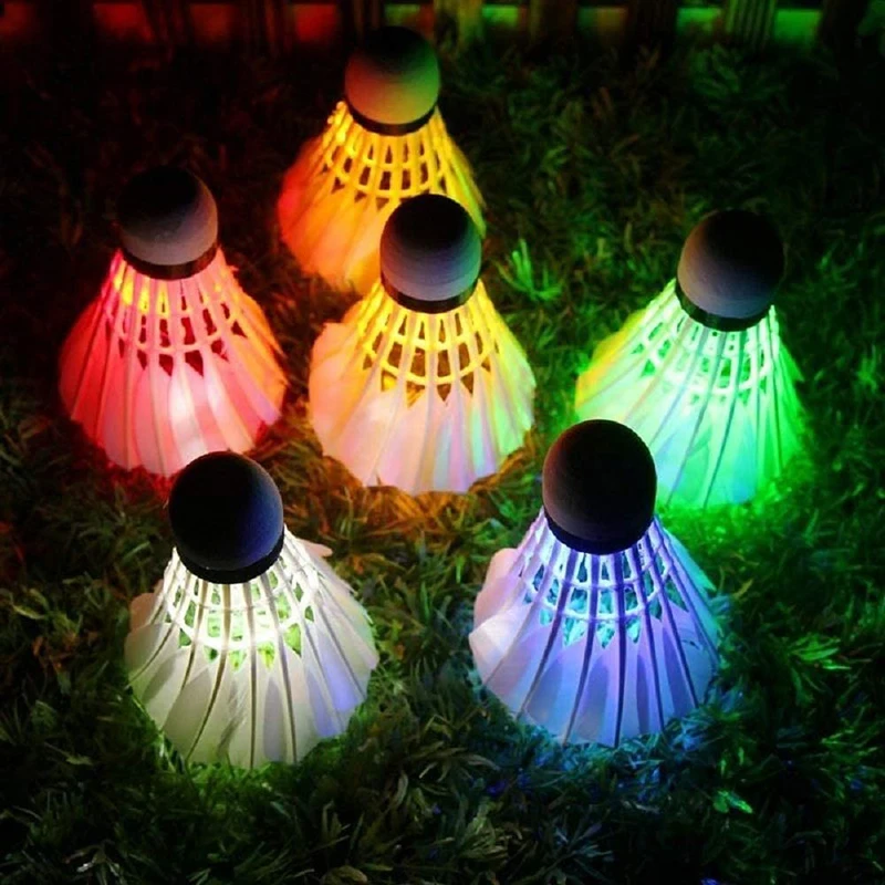 

4pcs Lighting Badminton Dark Night Colorful LED Lighting Sport Badminton Light Spot Shuttle cock Ball Accessories shuttlecock