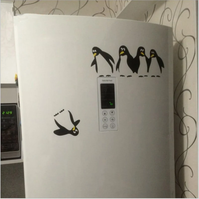Милая забавная кухонная наклейка на холодильник с пингвином декоративные