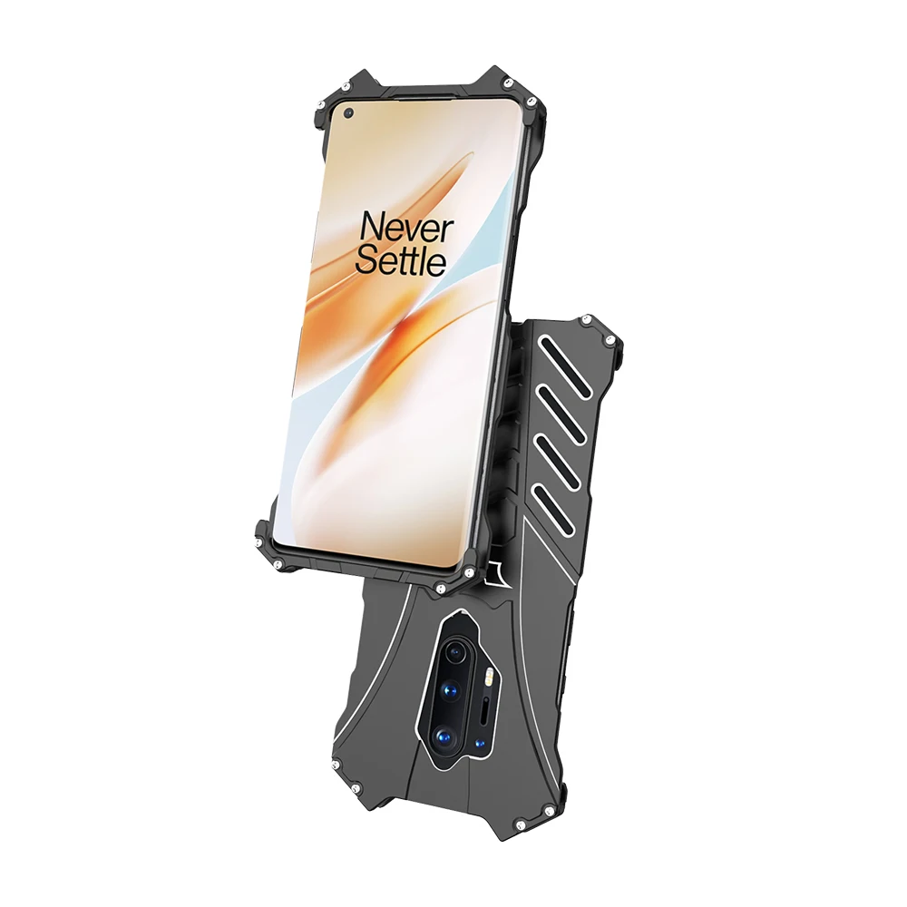 R-JUST Phone Case For Oneplus 8 Pro Luxury Aluminum Metal Bat Back Cover Oneplus8 1+8 Armor Heavy Dust Rugged | Мобильные телефоны