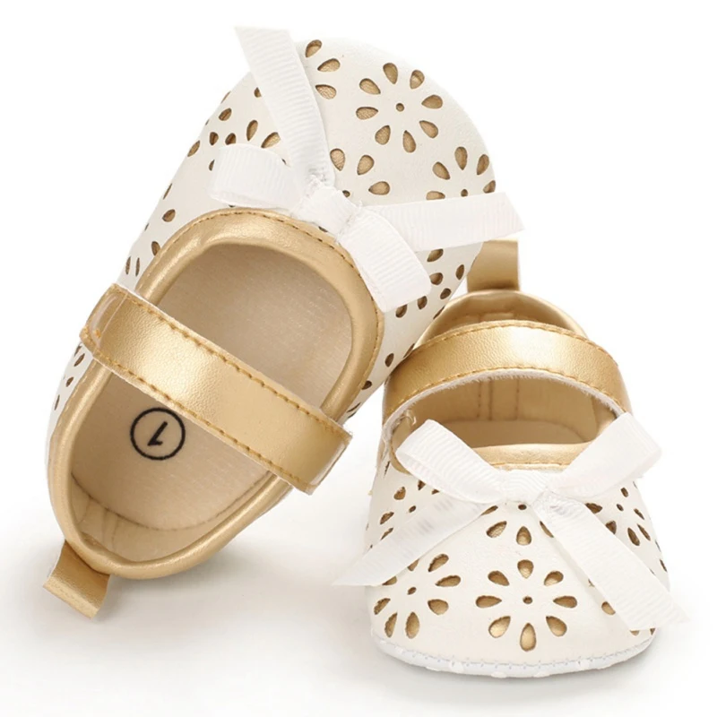 

Baby Girls Butterfly-knot Anti-Slip Leather Princess Shoes Casual Sneakers Toddler Soft Soled First Walkers 0-18M