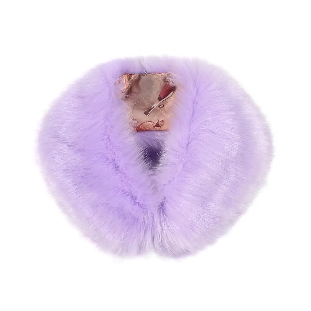 Женский зимний разноцветный модный теплый шарф из искусственного меха