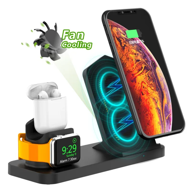 3 в 1 беспроводное зарядное устройство для Apple Watch iPhone X XS XR MAX 7 8 Plus|Зарядные