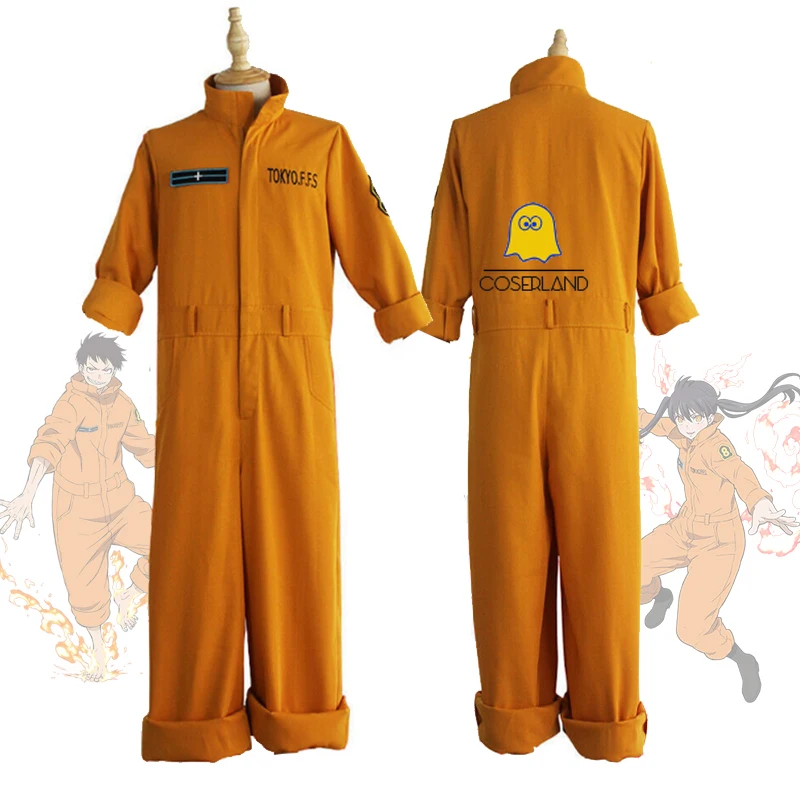 

Fire Force Tamaki Kotatsu Cosplay Jumpsuit Enen no Shouboutai Costume Shinra Kusakabe Romper Takehisa Fire Fighter Anime Uniform