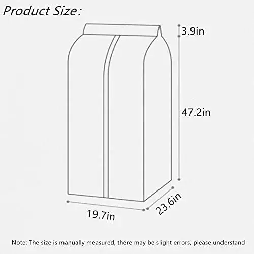 

Garment Protector Bags 24x20x47in Hanging Garment Bags , Clear Garment Bag with Zipper, for Various Suits, Shirts, Pants, Etc