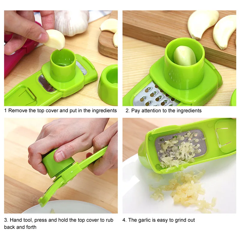 

1Pc Candy Color Kitchen Accessories Plastic Ginger Garlic Grinding Tool Magic Silicone Peeler Cutter Grater Planer Garlic Press