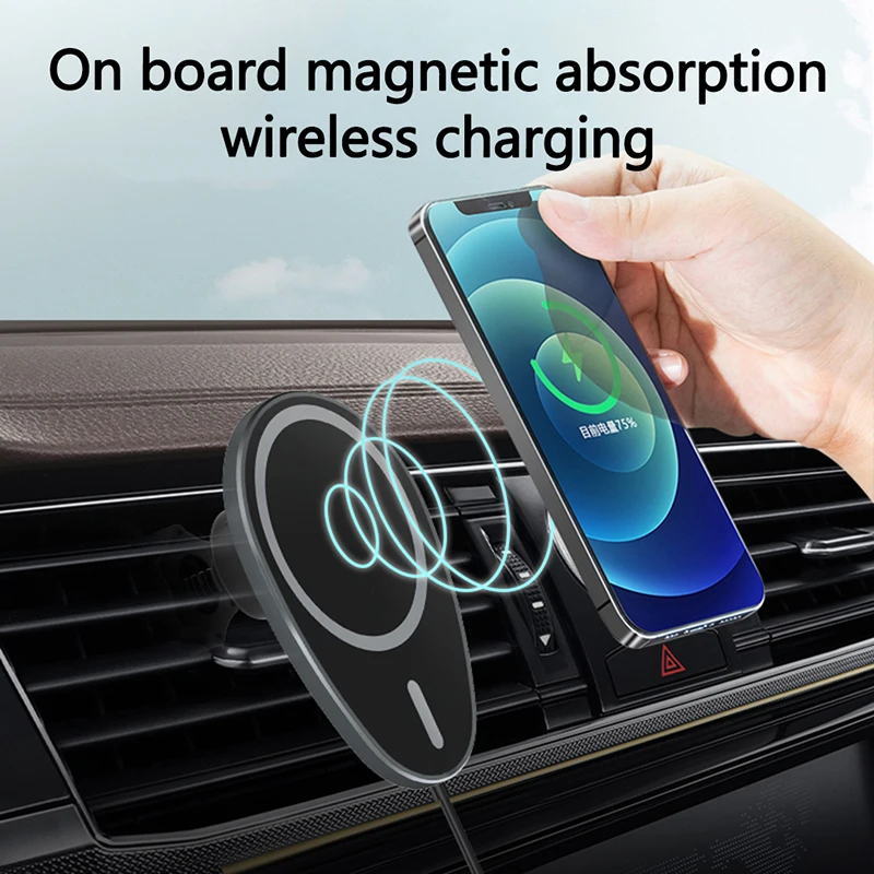 

ZL Eshowee 15W Fast Charging Air Vent Phone Holder Magnetic Qi Wireless Charger Mount For IPhone 12/12 Pro/12 Mini/12 Pro Max
