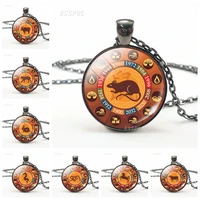china traditional culture 12 chinese zodiac necklace animal zodiac rat ox tiger dragon glass dome pendant for 2020 new year gift