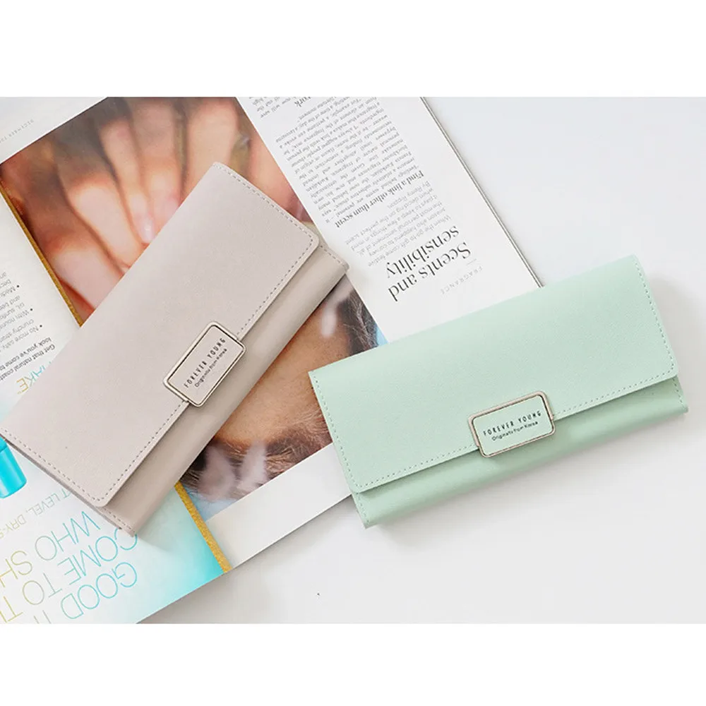 Модный длинный кошелек на молнии с отделением для карт кожаный монет Женский