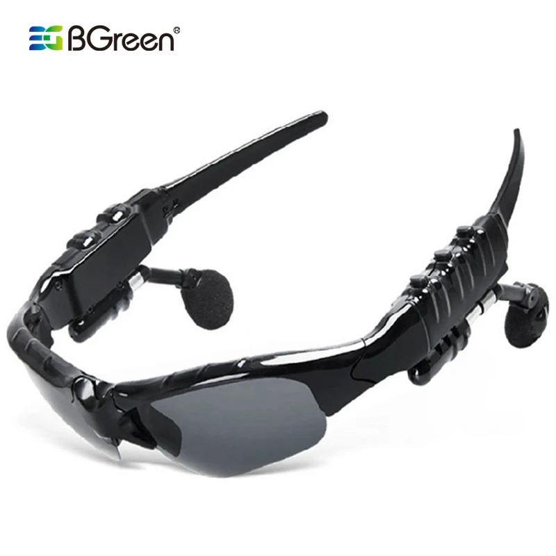 BGreen спортивные поляризованные линзы солнцезащитные очки с Bluetooth беспроводные стерео наушники микрофон Поддержка Hands Free