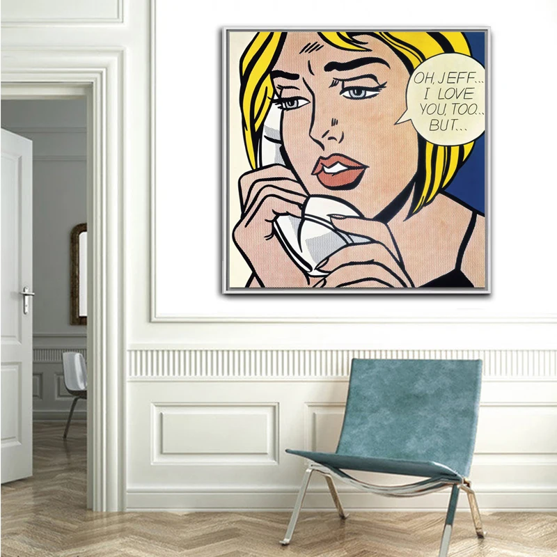 RELIABLI ART Roy Lichtenstein поп-арт, Картина на холсте, абстрактное искусство для гостиной, квадратные настенные картины, печать на холсте, без рамки