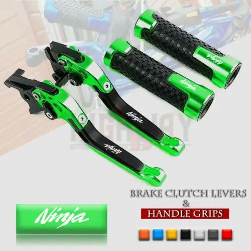 

Motorcycle CNC Extendable Brake Clutch Levers Handlebar Handles Grips Ends for KAWASAKI NINJA 250 300 125 Z125 Z250SL