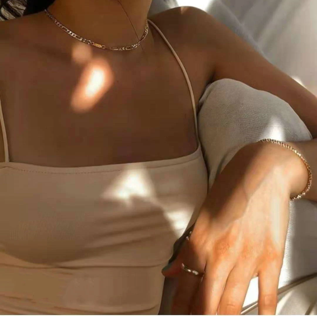 18K золото IP покрытие кольцо из нержавеющей стали для женщин минималистичное