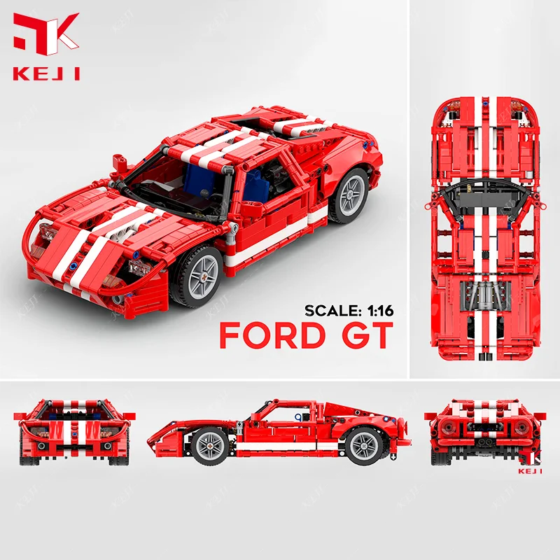 Конструктор KEJI MOC-11473 2005 Ford GT 1:12 1:16 гоночный автомобиль с дистанционным